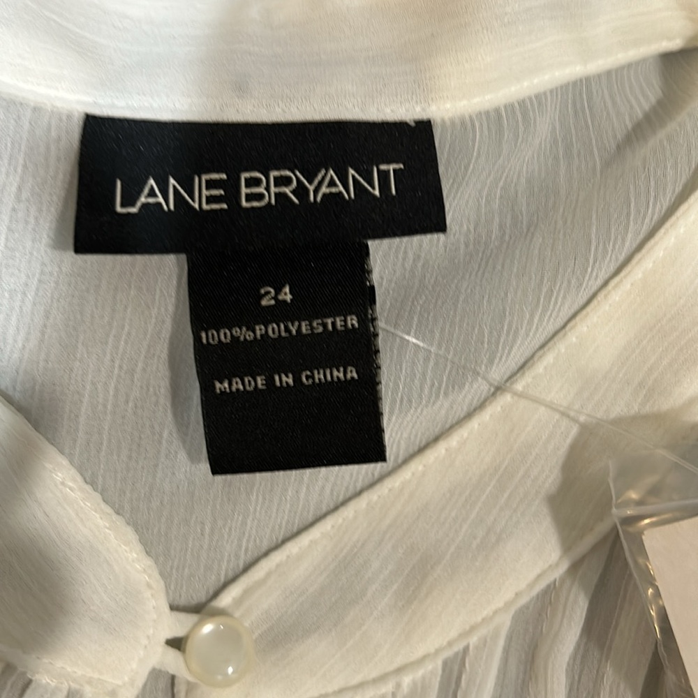 NWT Women’s Lane Bryant sheer blouse with pleated bodice - Picture 5 of 6